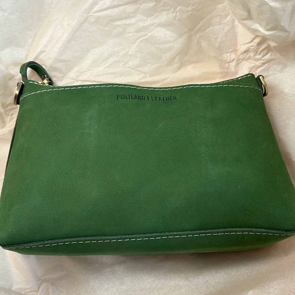 Portland Leather Green Crossbody Bag